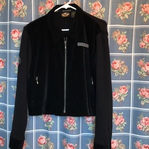 Harley Davidson Woman’s zip up jacket Large Black